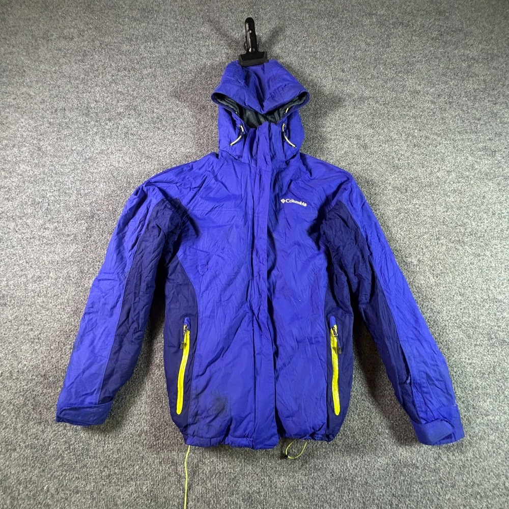 Columbia Windbreaker Jacket Women's S Blue Hooded Camping Hiking Gorpcore Zip-Up